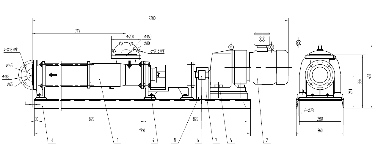 单螺杆泵尺寸图