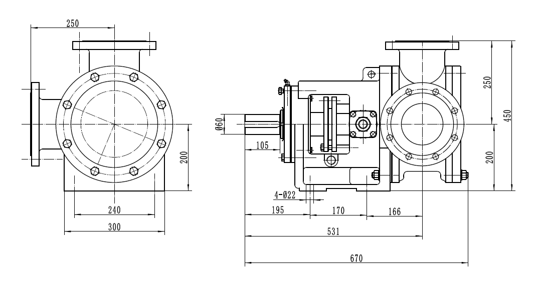 适合抽高粘度液体的泵NYP220高粘度泵外形尺寸图